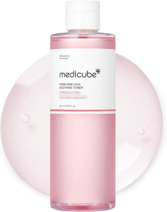 medicube Salmon DNA PDRN Pink CICA Soothing Toner I Pink Glow Toner to Stimulate, Soothe and Soothe Skin, Uneven Complexion, Peptide and Niacinamide, Korean Skin Care (250ml)